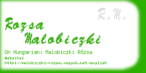 rozsa malobiczki business card