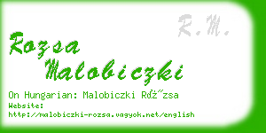 rozsa malobiczki business card